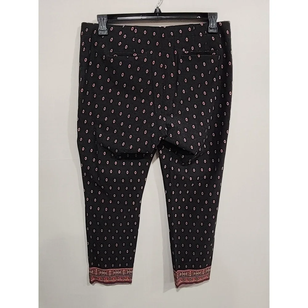 J. Jill Premium Bi Stretch Black Red Check Pants Womens 14, 36 Waist‎ 26 Inseam